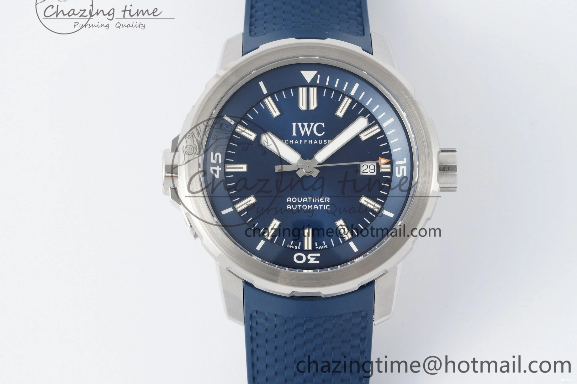 MIROTIME 0501 WellDesigned Aquatimer Automatic SS RSF 1:1 Best Edition Blue Dial on Blue Rubber Strap A 7057